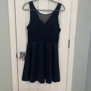 Black Dress with Lace Top